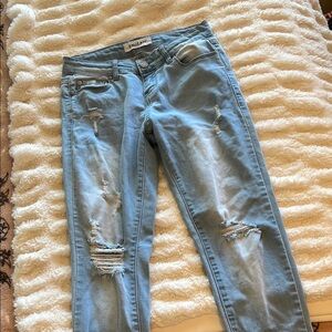 Wax Jean Blue Skinny Distressed Jeans
